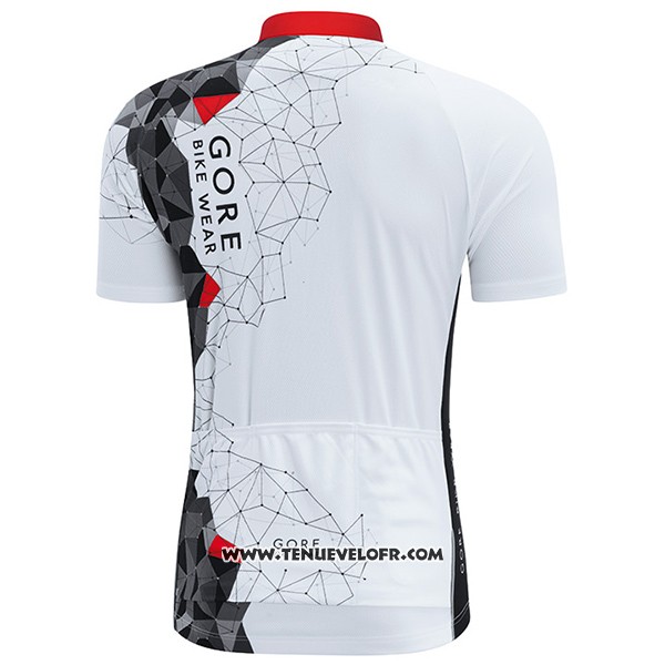 2017 Maillot Ciclismo Gore Bike Wear Power Mountain Blanc Manches Courtes et Cuissard